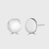 Silver plain disc stud earrings