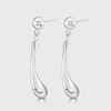 Silver tapering bulb design drop earrings