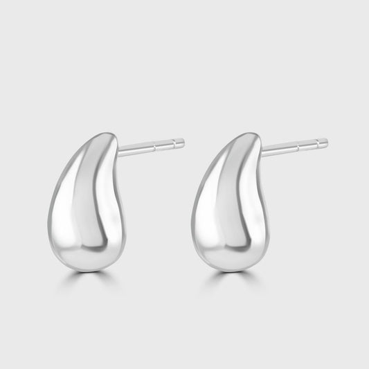 Silver teardrop stud earrings