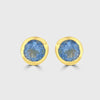 Silver with gold plating iolite stud earrings