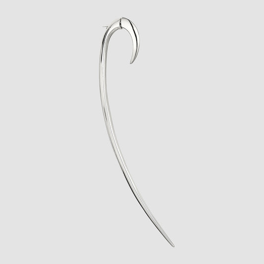 Single Silver Statement Hook Earring