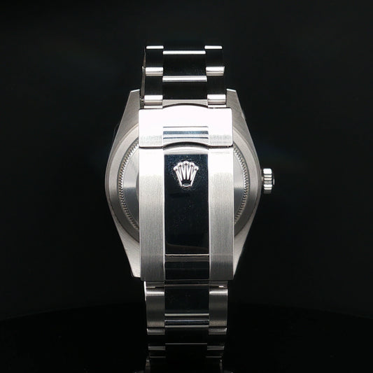 Steel Rolex Sky Dweller with black dial