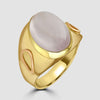 Stylish rose quartz single stone ring