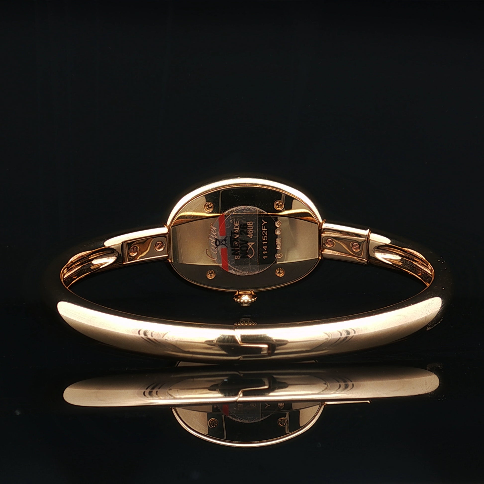 Rose gold Cartier Baignoire bangle watch 4