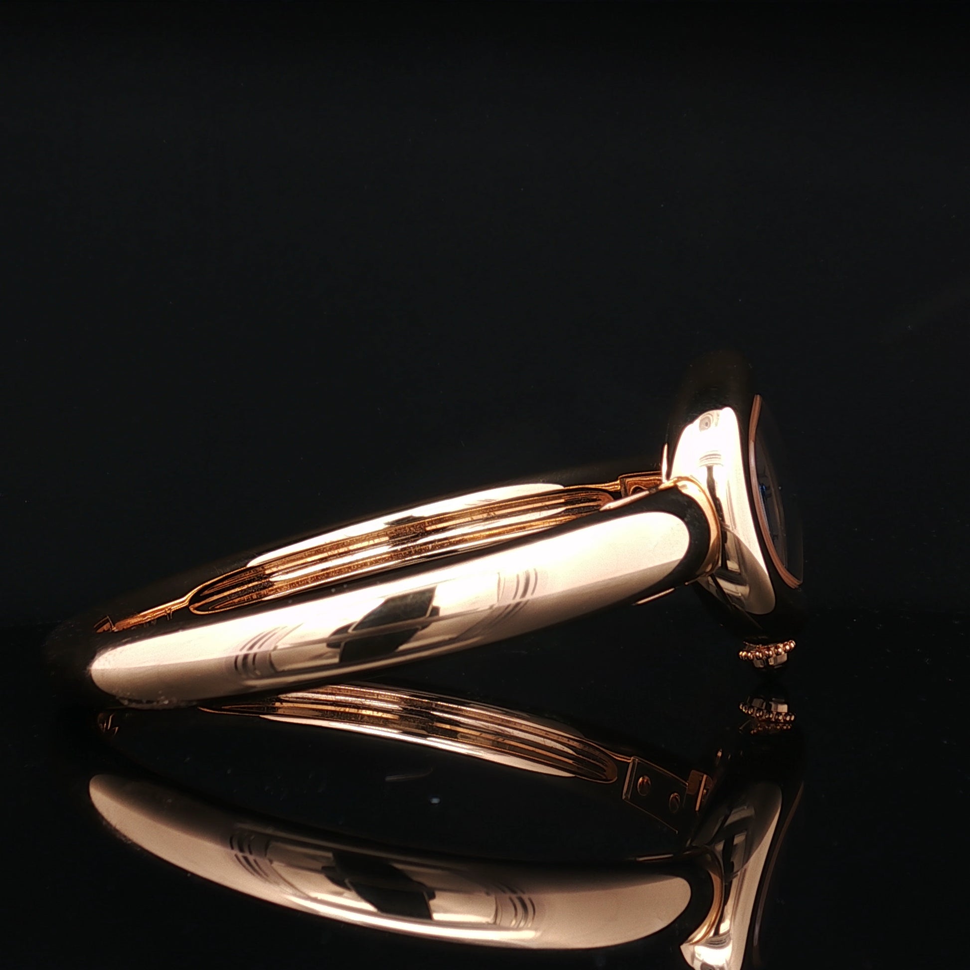 Rose gold Cartier Baignoire bangle watch 2
