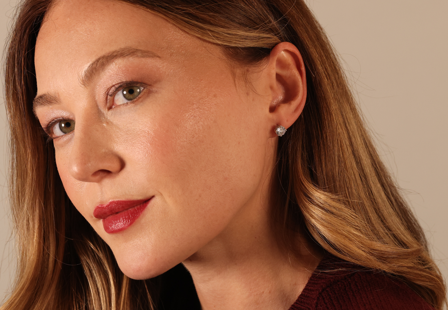 Laboratory diamond stud earrings 2.04ct total