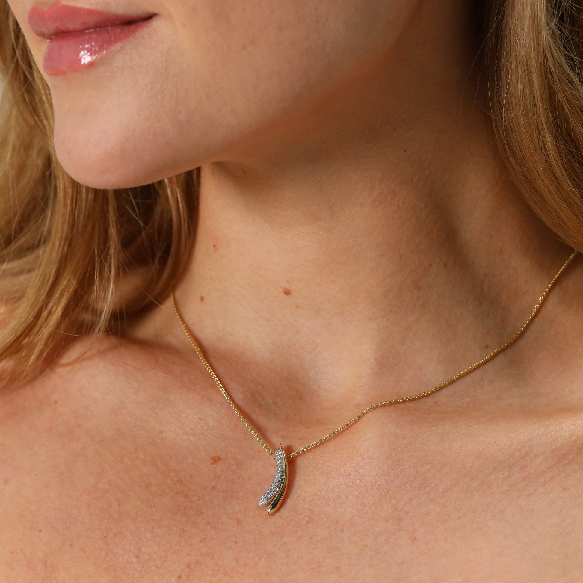 Yellow and white gold diamond set ‘Comet’ pendant and chain