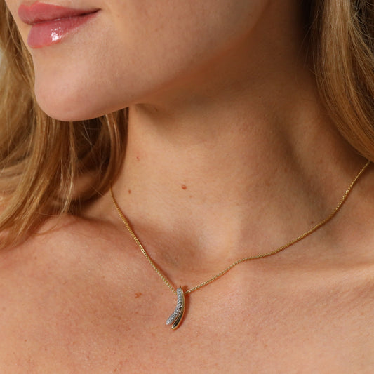 Yellow and white gold diamond set ‘Comet’ pendant and chain