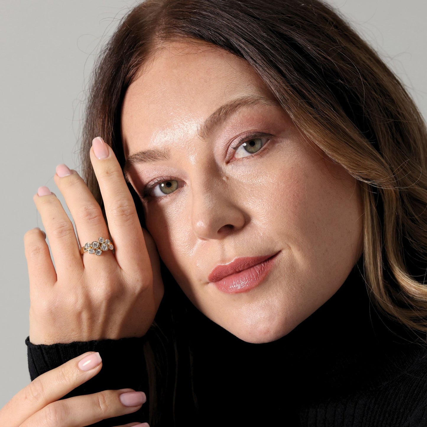 Contemporary ‘Bubble’ diamond set ring