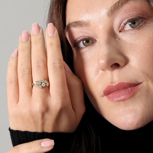Contemporary ‘Bubble’ diamond set ring