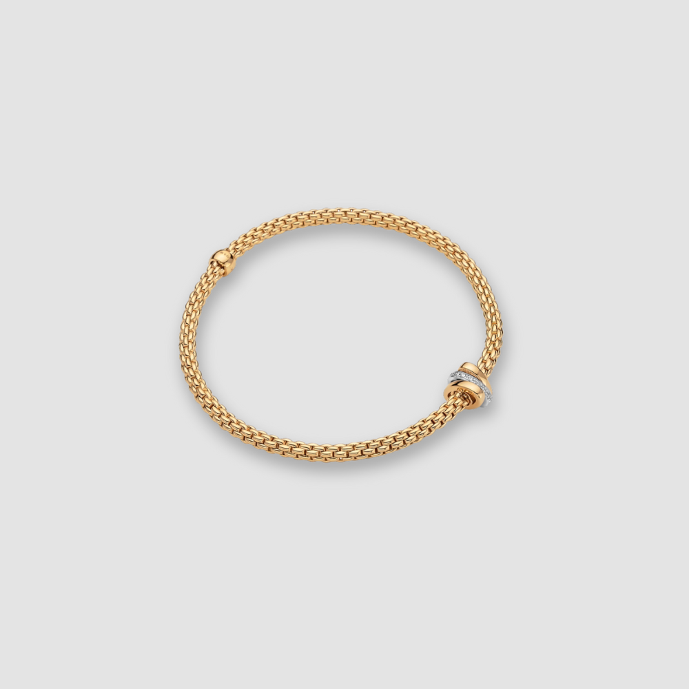 Prima Flex’it bracelet with three elliptical rondels the central is pavé set rondel