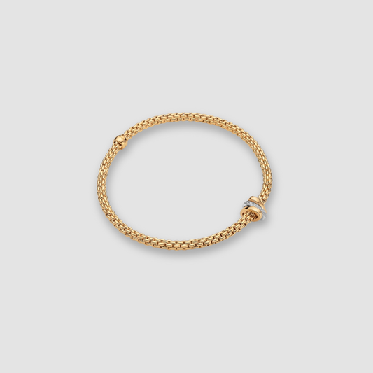 Prima Flex’it bracelet with three elliptical rondels the central is pavé set rondel