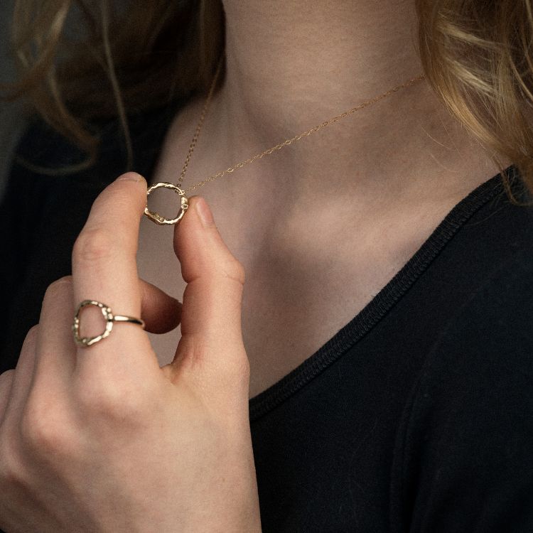 Gold Halo Pendant - Small from Lulu and Boo Jewellery.