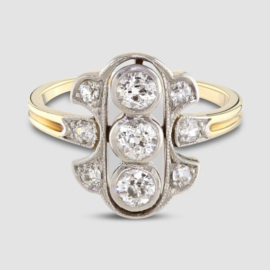 Vertical Three stone ring