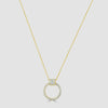 Yellow gold diamond circular pendant and chain