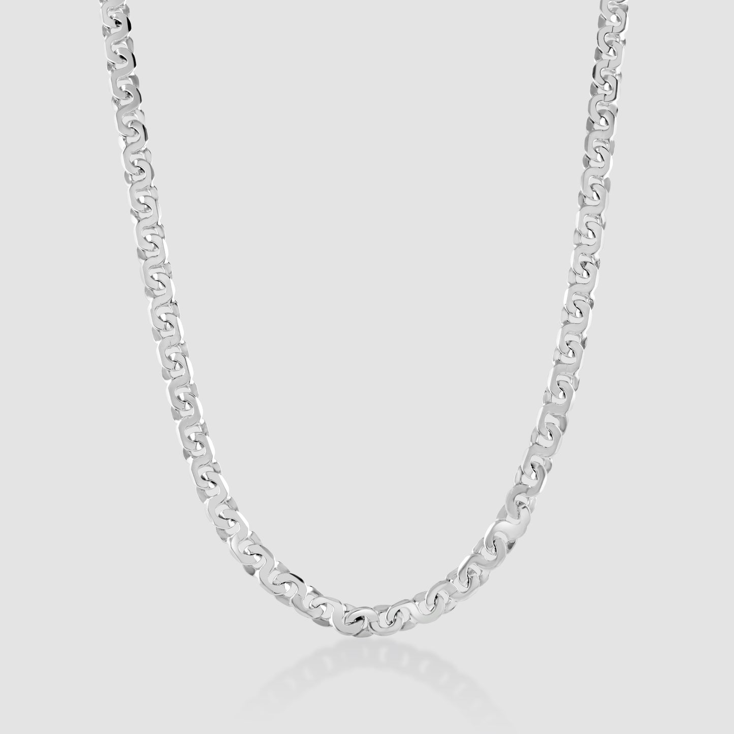 9ct white gold S link chain