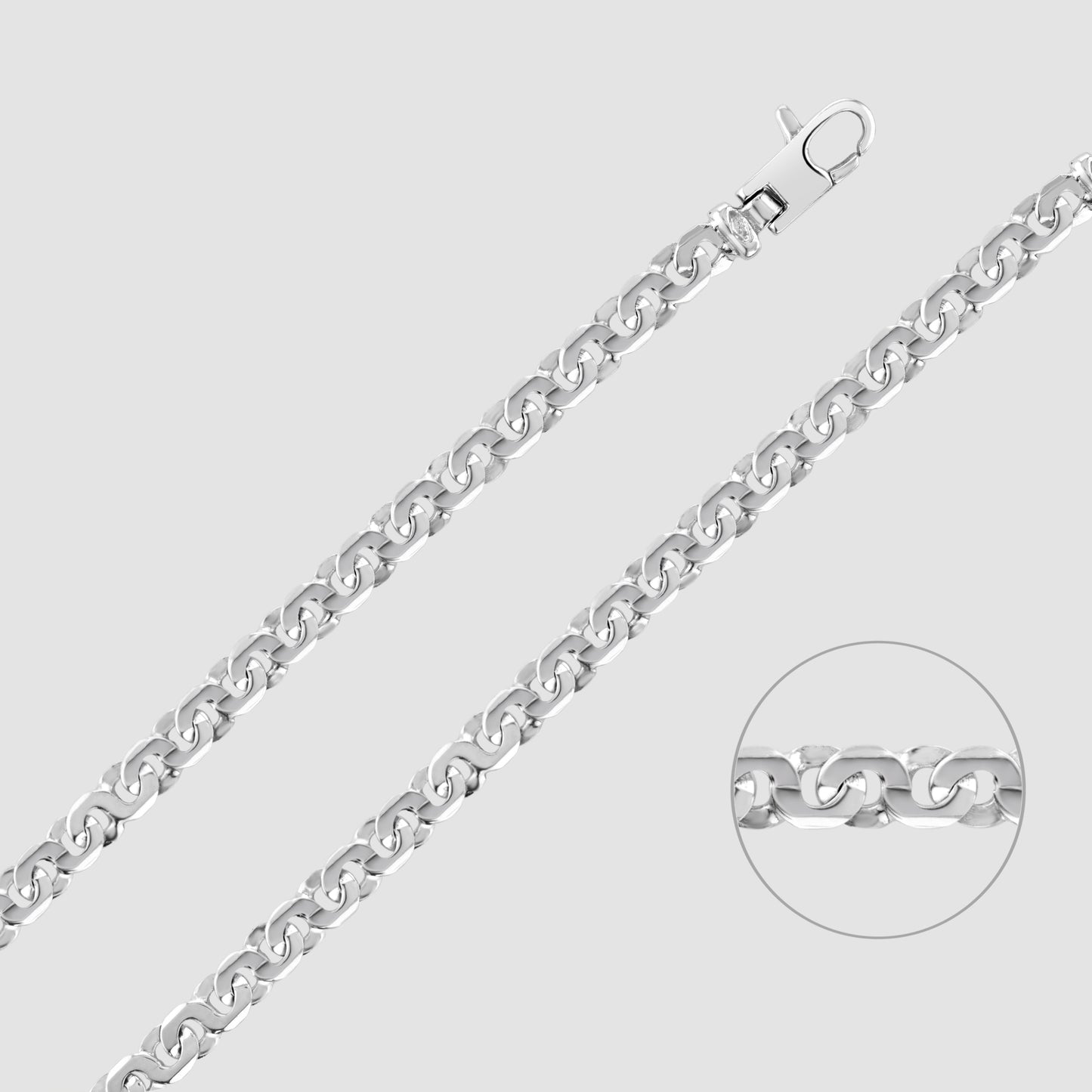 9ct white gold S link chain 2