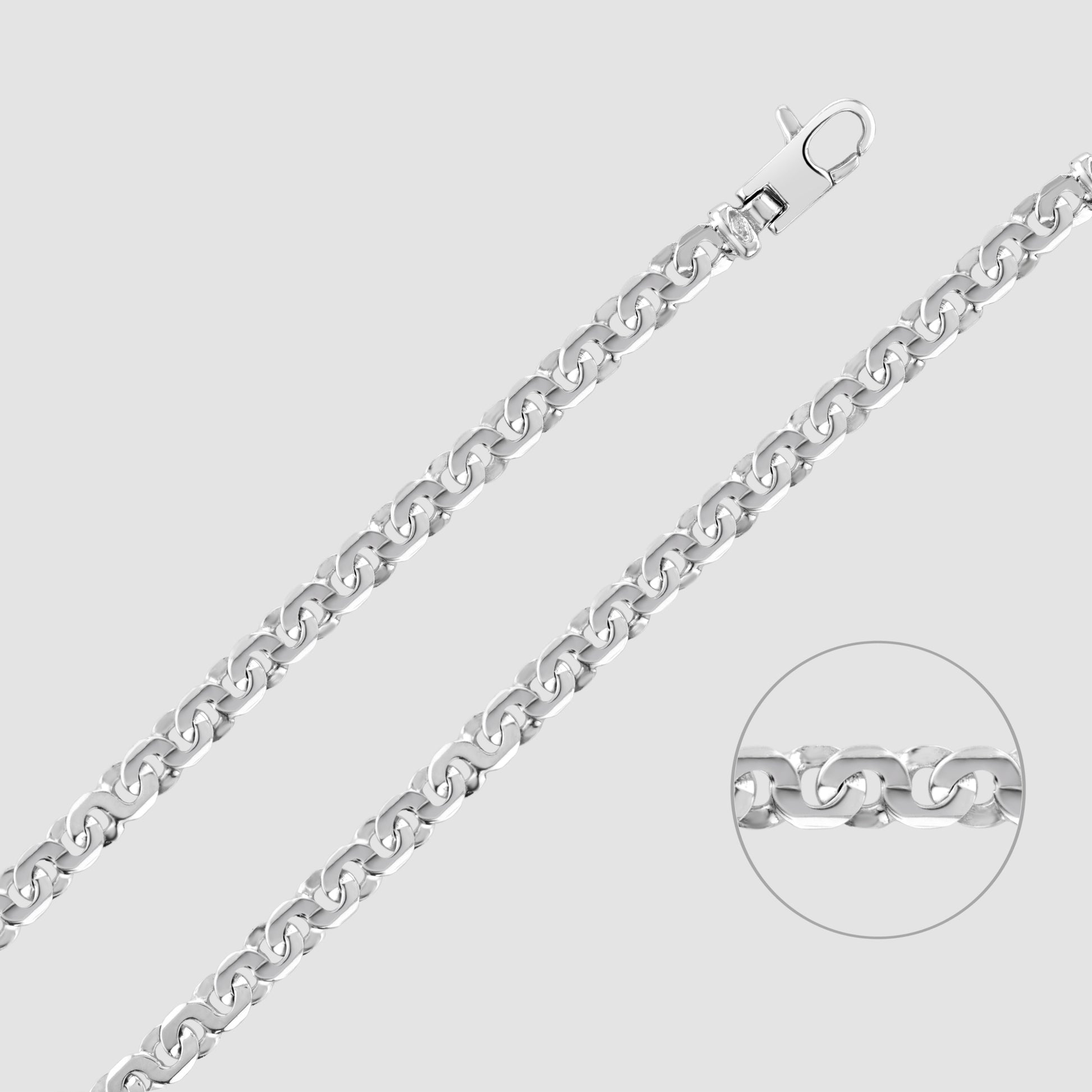 9ct white gold S link chain 2