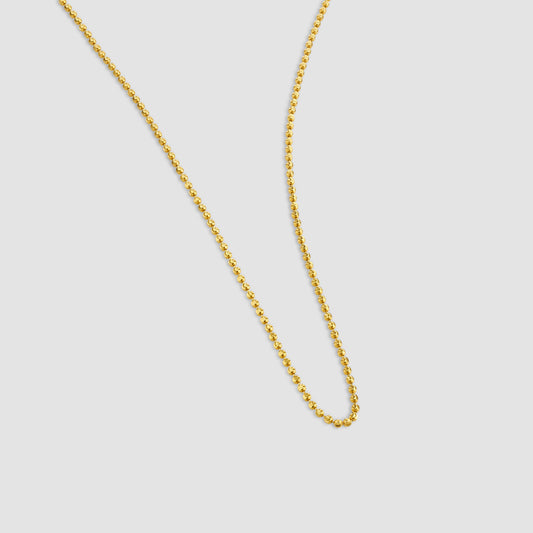 Faceted bead necklace in hi carat gold