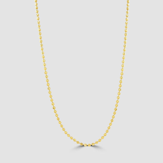 Faceted bead necklace in hi carat gold