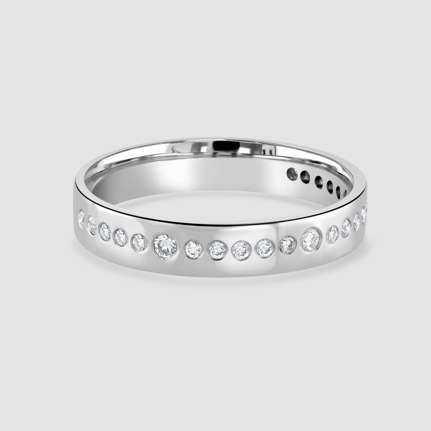 18ct white gold diamond set band
