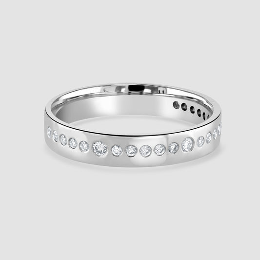 18ct white gold diamond set band