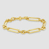 Trombone link bracelet in yellow gold