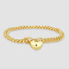 Rose gold curb link bracelet with padlock