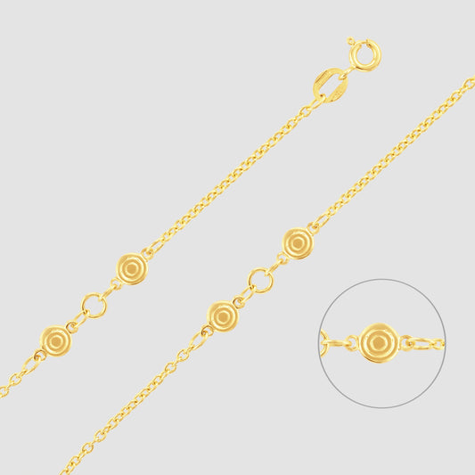 18ct yellow gold spiral disc necklace