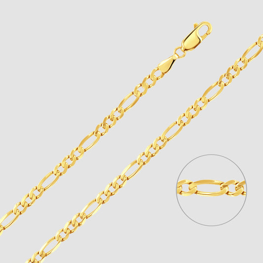 9ct yellow gold figaro link chain