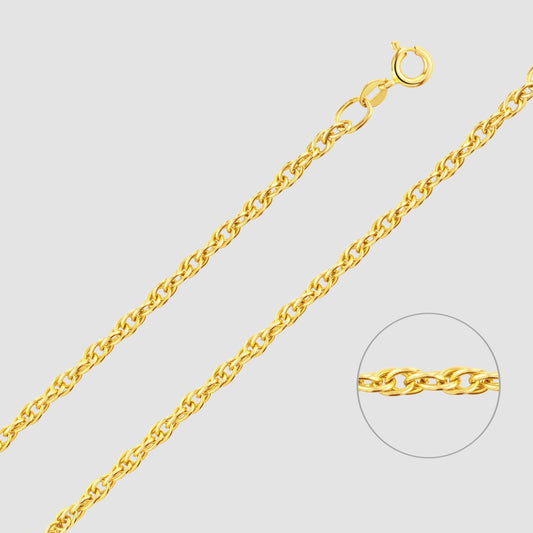 9ct yellow gold Prince of Wales link chain