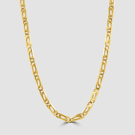18ct off set oval double curb link chain 1