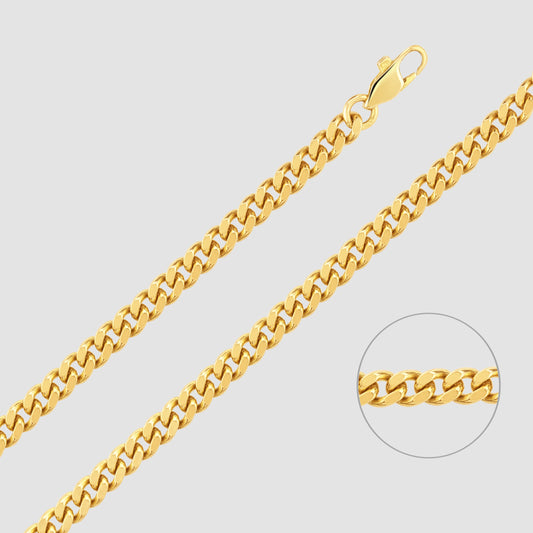 9ct yellow gold flat curb chain 