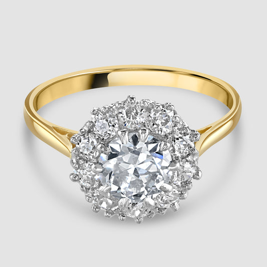 Diamond claw set cluster ring
