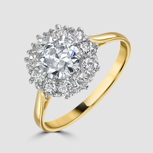 Diamond claw set cluster ring