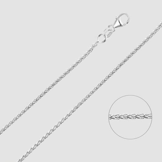 18ct white gold Spiga link chain