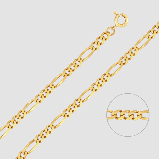 9ct yellow gold figaro link chain