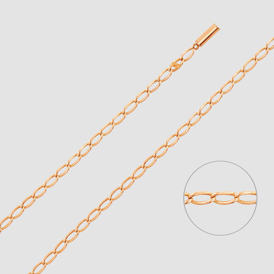 9ct rose gold long curb link chain