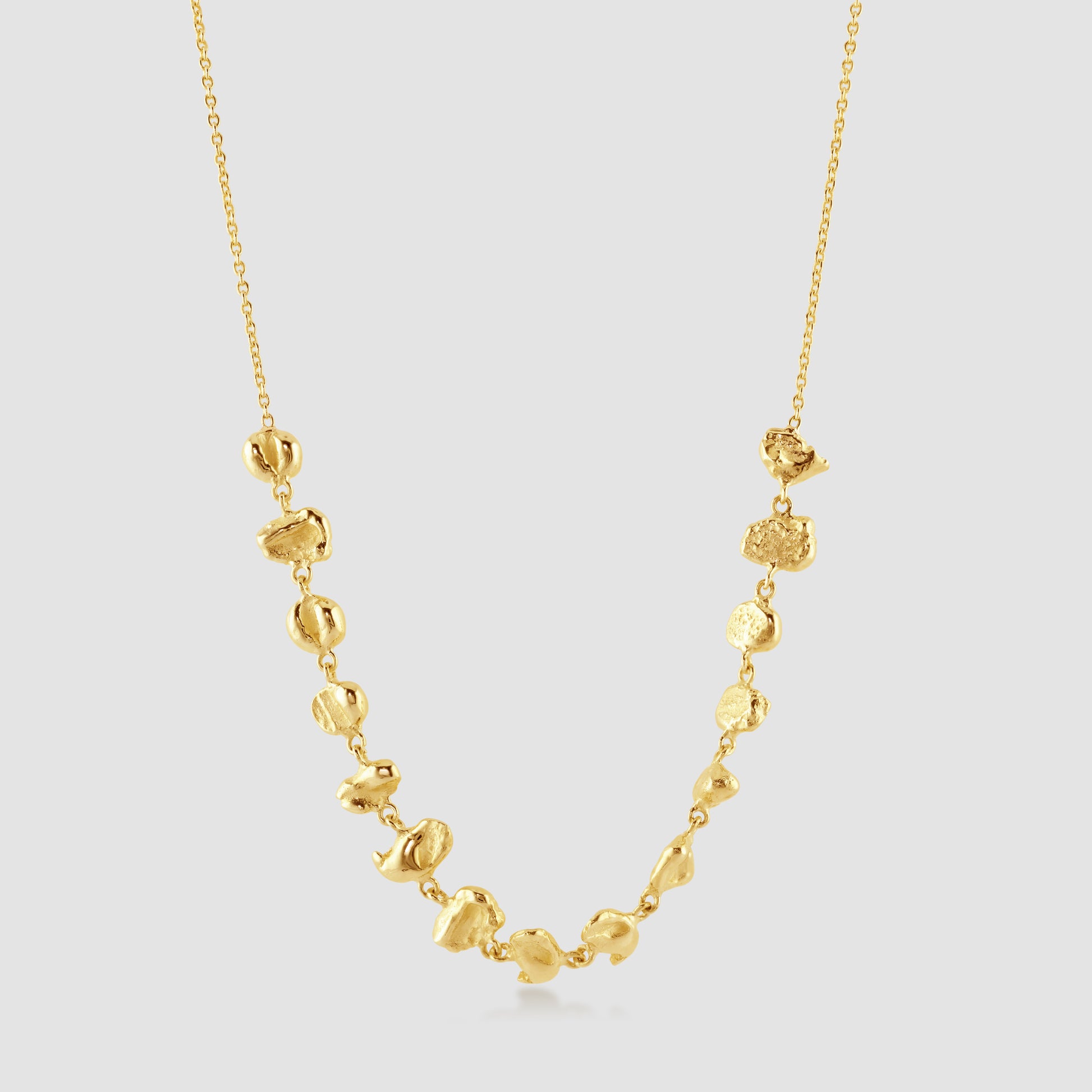 14ct yellow gold nugget necklace