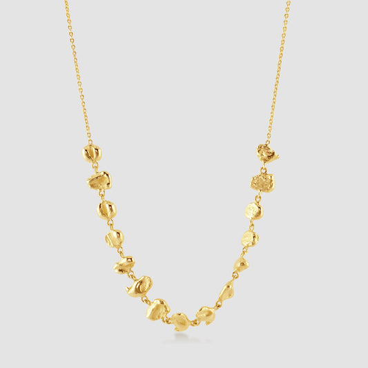 14ct yellow gold nugget necklace