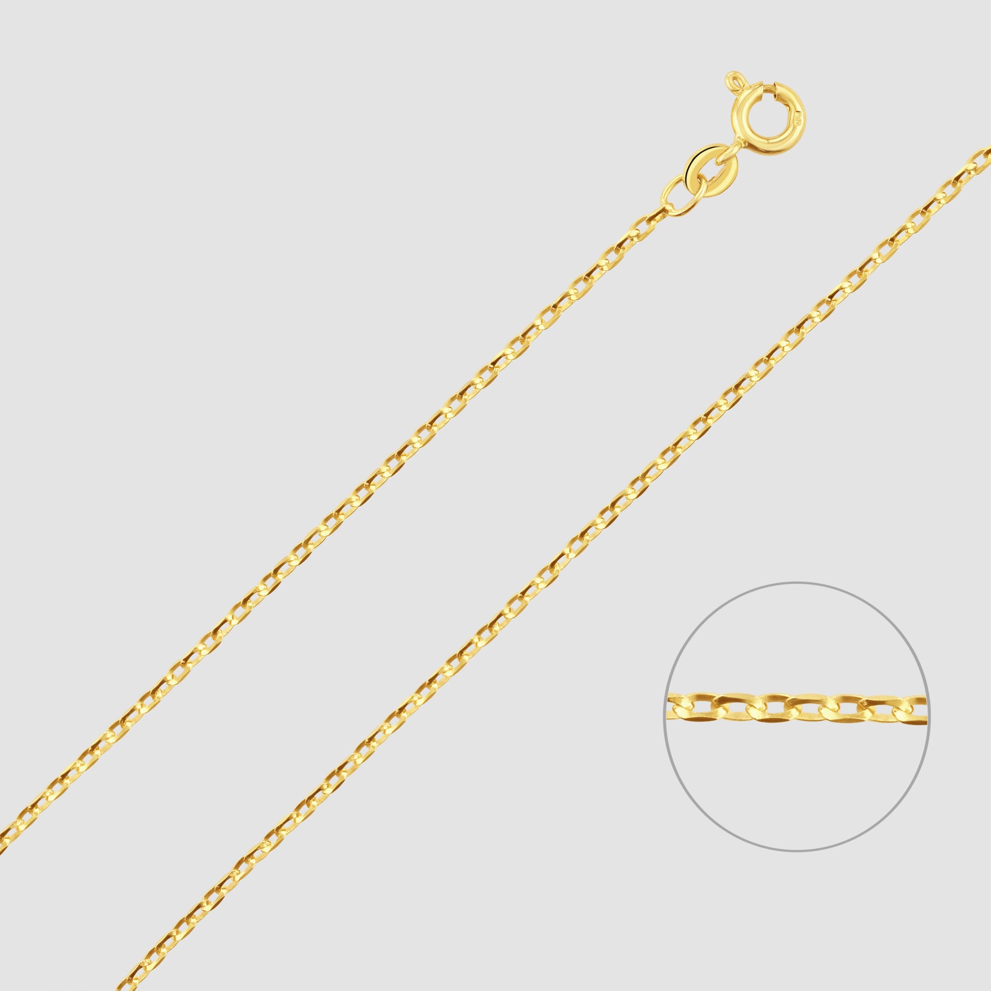 9ct yellow gold fine trace link chain  1