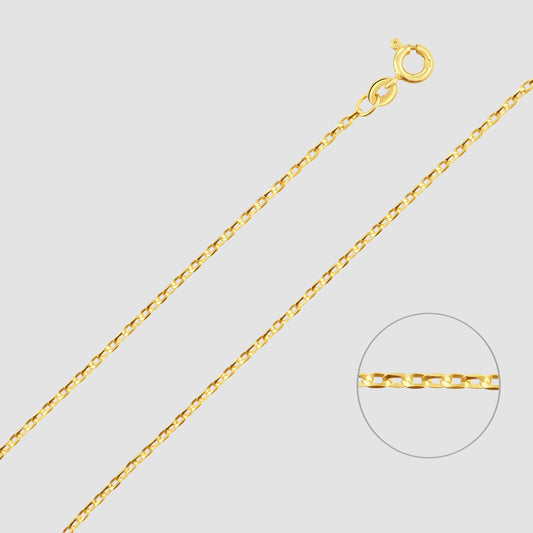 9ct yellow gold fine trace link chain  1