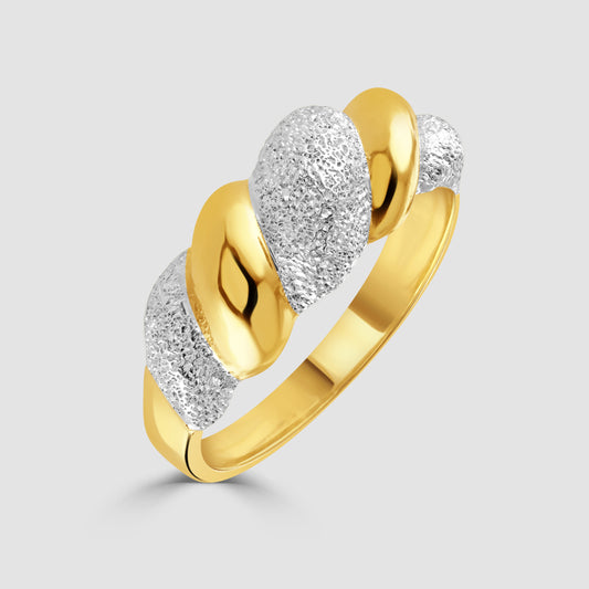 14ct yellow and white gold twisted ring