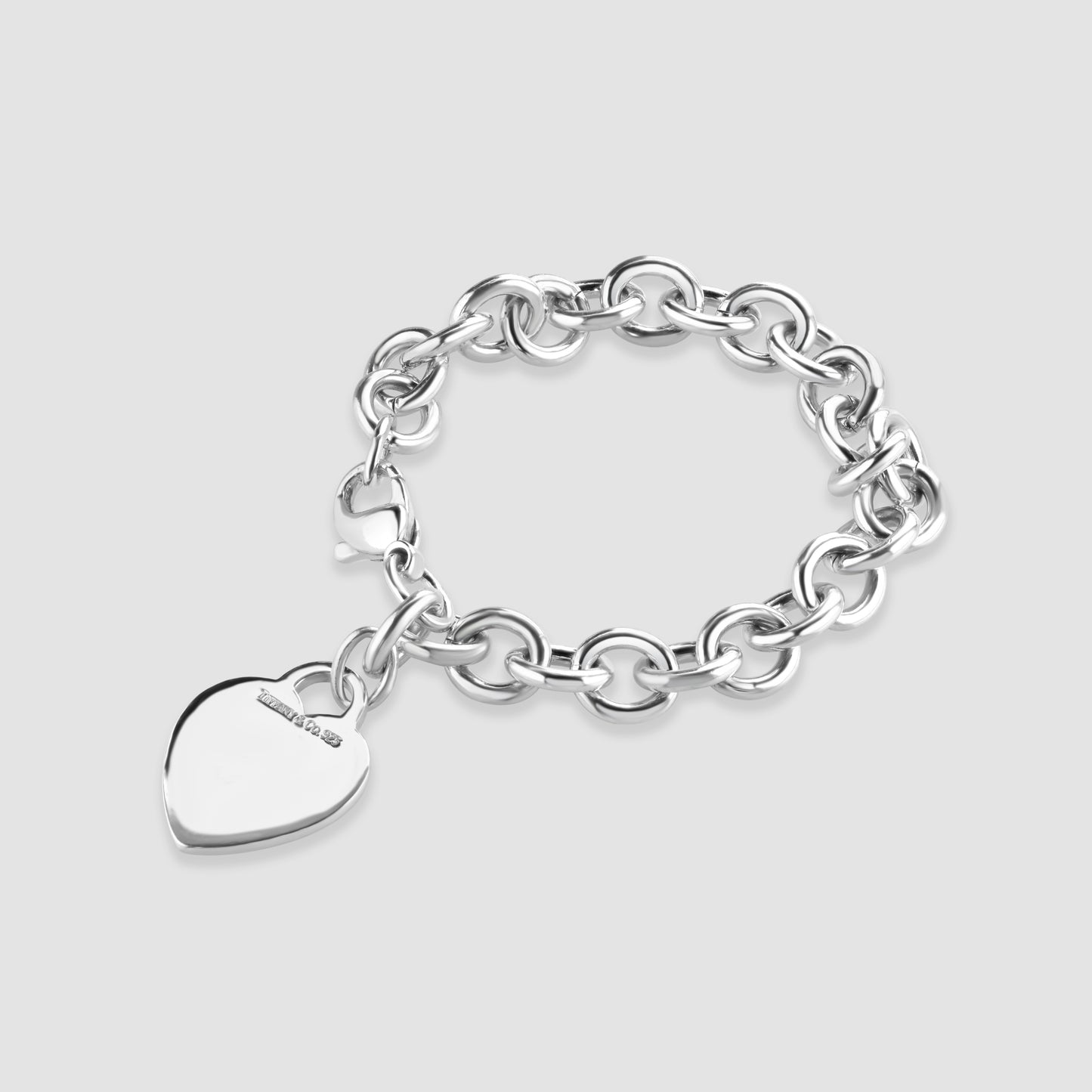 Silver Tiffany & Co heart charm bracelet