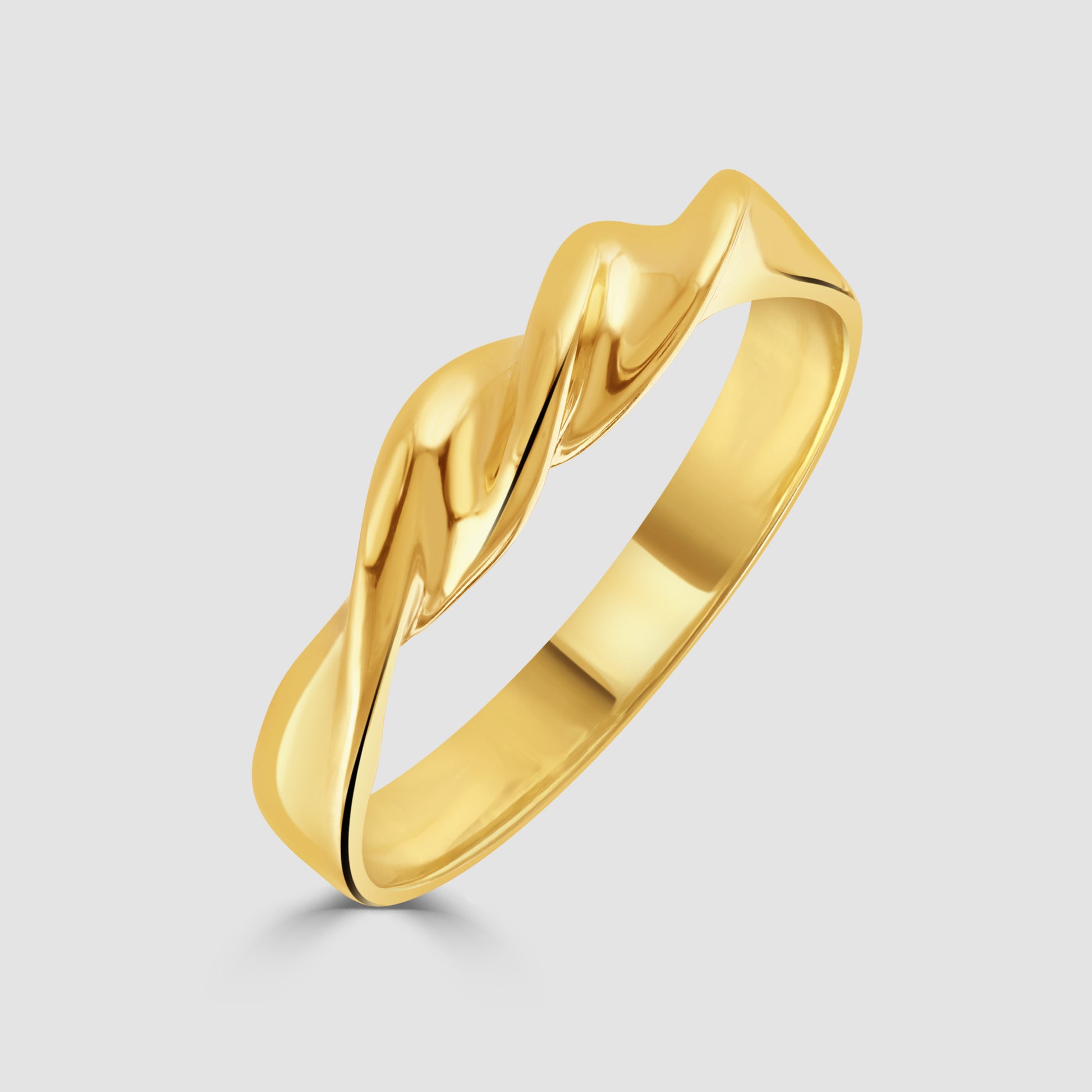 9ct yellow gold twisted ring