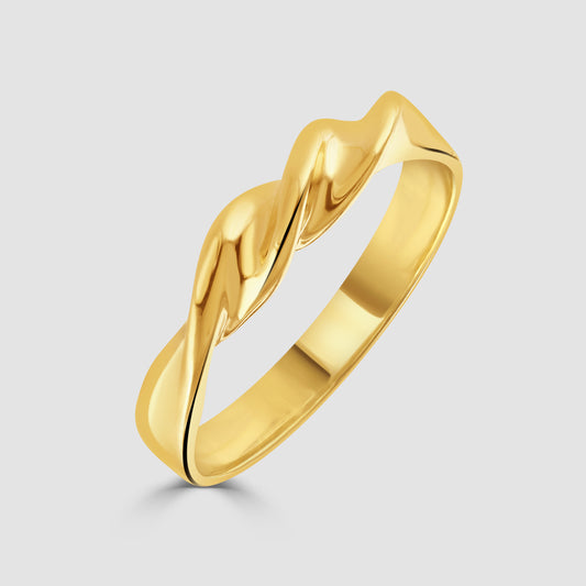 9ct yellow gold twisted ring