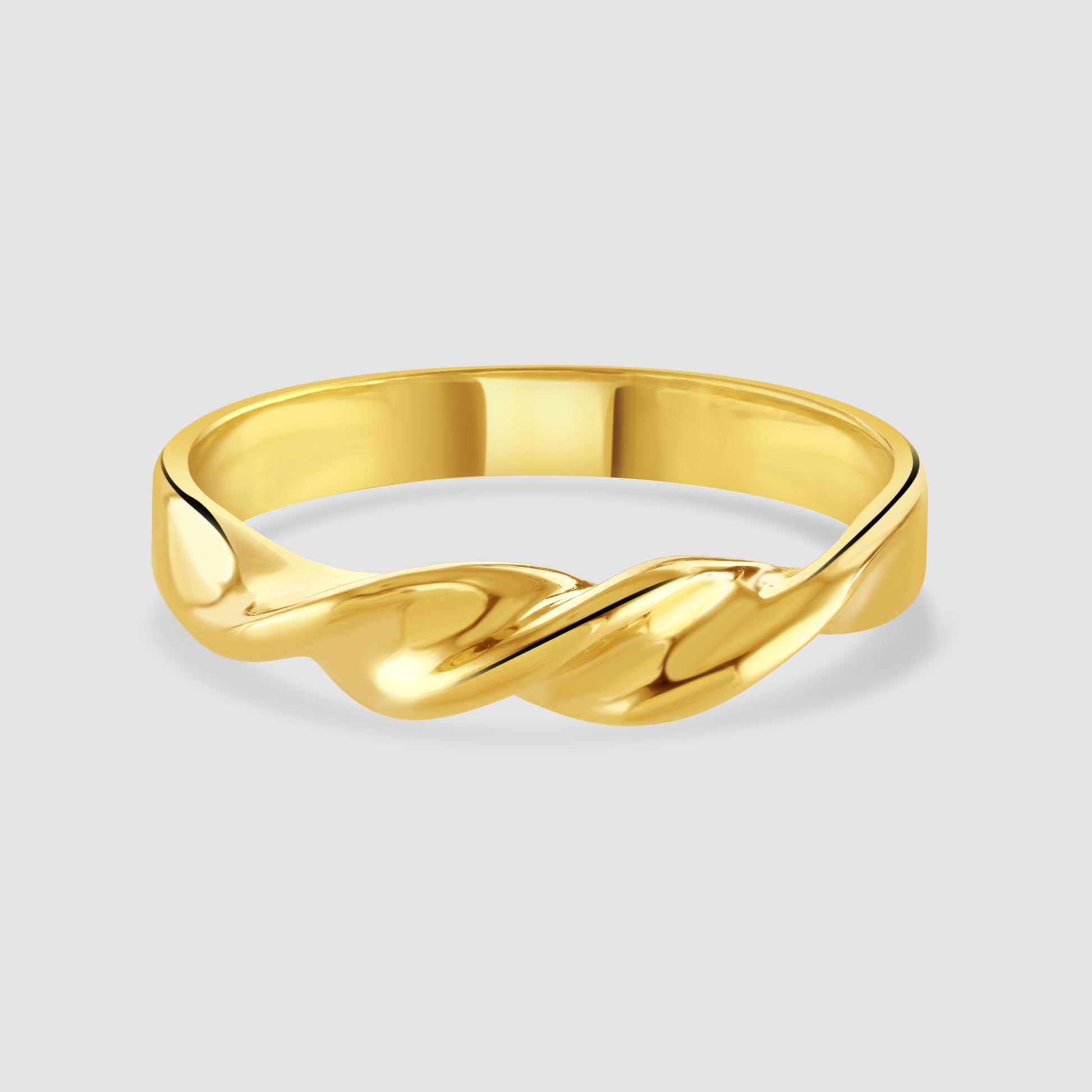 9ct yellow gold twisted ring