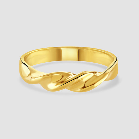 9ct yellow gold twisted ring
