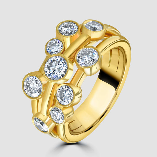 Yellow gold diamond ‘Bubble’ ring