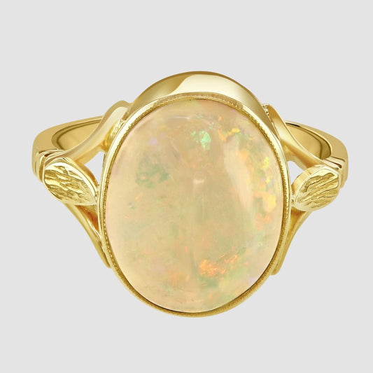 Opal single stone ring